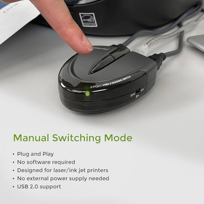 IOGEAR 2 Port USB 2.0 Switch - Auto Printer Switch - Manually or Auto Control - LEDs Indicate - Plug n Play - GUB231 - size: 2 Computer