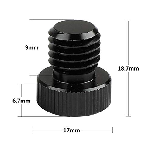 CAMVATE M12 Male to 1/4" Female Screw Adapter for 15mm Rod Plug(2 Pieces)