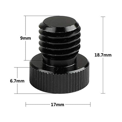 CAMVATE M12 Male to 1/4" Female Screw Adapter for 15mm Rod Plug(2 Pieces)