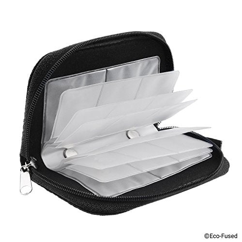 Eco-Fused Memory Card Case - Fits up to 22x SD, SDHC, Micro SD, Mini SD and 4X CF - Holder with 22 Slots (Black / 22 Slots - 2 Pack) - color: Black / 22 slots - 2 pack