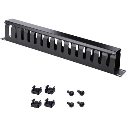 StarTech.com Horizontal 1U Server Rack Cable Management Finger Duct w/ Cover - 19" Network Rack Wire Duct Raceway Panel - Slotted Wire Duct (CMDUCT1UX) - style: 1U | Horizontal
