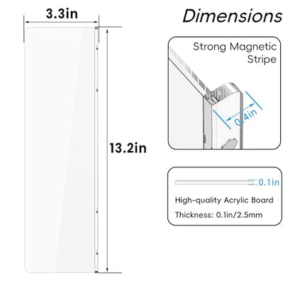 Magnetic Monitor Memo Board, Acrylic Message Reminder Board for Moniter Side, Office Desk Accessories for Women Men, Computer Sticky Note Holder Home Office Memo Holder, Clear, XL - style: 13.2" X 3.3"-Clear-1Pack