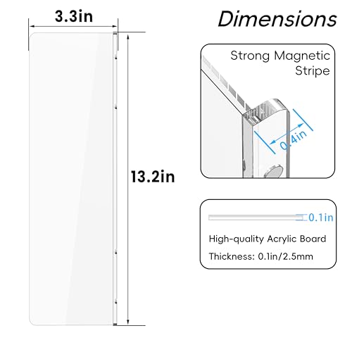2Pcs Magnetic Monitor Memo Board, Acrylic Message Reminder Board for Moniter Side, Office Desk Accessories for Women Men, Computer Sticky Note Holder Home Office Memo Holder, Clear, XL - style: 13.2" X 3.3"-Clear-2Pack