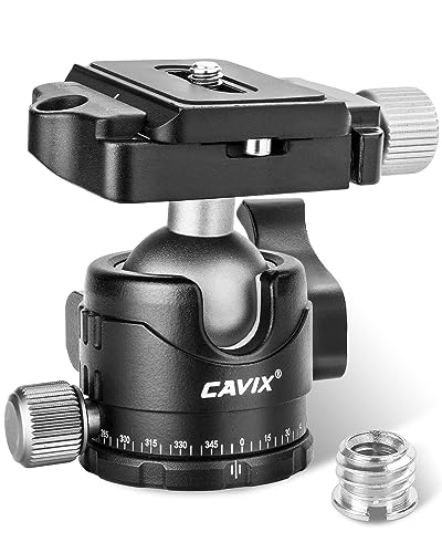 Low Profile Ball Head, CAVIX H-29S Camera Tripod Head Metal Ball Head with Arca Swiss Quick Release Plate Bubble Level Load Capacity 22 Lbs/10kg… - size: Ball Dia. 29mm