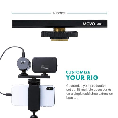 Movo iVlogger Vlogging Kit for iPhone - Lightning Compatible YouTube Starter Kit for Content Creators - Accessories: Phone Tripod, Phone Mount, LED Light and Shotgun Microphone - size: Lightning