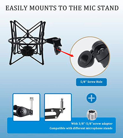 SUUNTOK Microphone Shock Mount Anti-Vibration Mic Holder Spider Recording Mic Shockmount Stand Compatible with Neumann U87 Ai, U89 i and TLM 67 (Black) - style: Black Compatible with U87 Ai