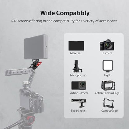 Camera Monitor Mount with 1/4″ Screw, Aluminum Field Monitor Mount for Video Light Microphone Cage, Monitor Holder 360° Swivel & 180° Tilt Damping 11lb Load Capacity (63145) - style: With Knob - 1/4″ Screw Base