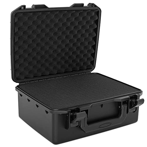 12 inch Hard Carrying Case,Shockproof Storage Box with Customizable Foam,Portable Protective Tool Box for Microphone,Recorder,Electronics,Tools,Cameras,Equipment and More,12"x9.3"x4" - size: 12"x9.3"x4"
