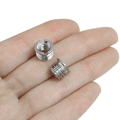 1/4"-20 Female to 3/8"-16 Male Tripod Thread Adapter LUORNG 10PCS Standard Screw Adapter Reducer Bushing Converter for DSLR Camera Camcorder Monopod Stand, 3/8 to 1/4 Tripod