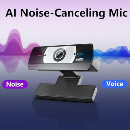 4K Webcam for PC - 4K Ultra HD Computer Camera with PDAF Autofocus, AI Noise-Canceling Mic, USB Plug & Play, 80° FOV & Auto Lighting Correction for Laptop & Desktop (Social Streaming Video Call) - style: 4K webcam