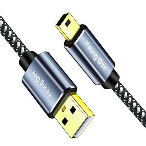 Mini USB Cable 20ft,Braided USB 2.0 Type A to Mini B Cable Charging Cord Compatible with PS3 Controller, MP3/4 Player,PDA, Camera, Scanner and More Mini USB Devices (20FT/6M) - size: 20FT/6M