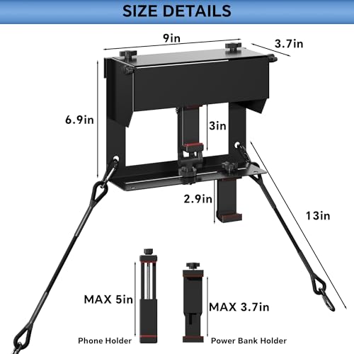 Phone Fence Mount with Shade and Power Bank Holder, Mounting Kit Compatible with iPhone, GoPro, Mevo, Action Cameras, Streaming Kit for Recording Baseball, Football, Softball, Rugby, Tennis Games