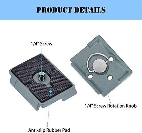 323 Quick Release Plate 1/4" Screw Tripod Camera Compatible for Manfrotto 200pl-14 RC2 Camera Tripod Ball Head 2PCS,Grey - color: Grey