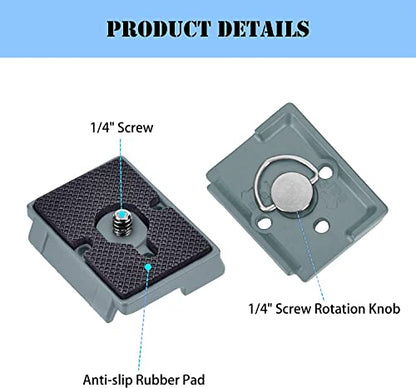323 Quick Release Plate 1/4" Screw Tripod Camera Compatible for Manfrotto 200pl-14 RC2 Camera Tripod Ball Head 2PCS,Grey - color: Grey