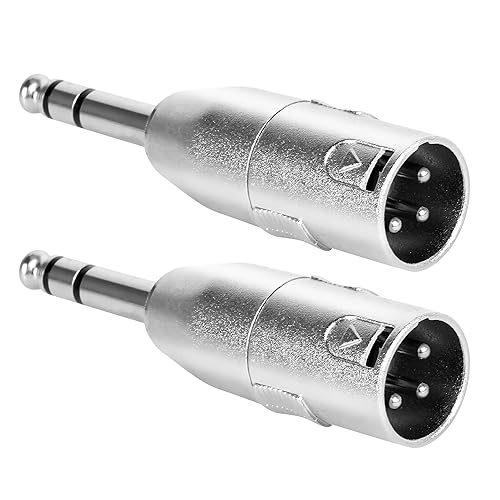 1/4" TRS XLR Adapter 2 Pack, 6.35mm 1/4" Male to XLR Connector - color: TRS 6.35mm Male to XLR Male, size: 2 Pack