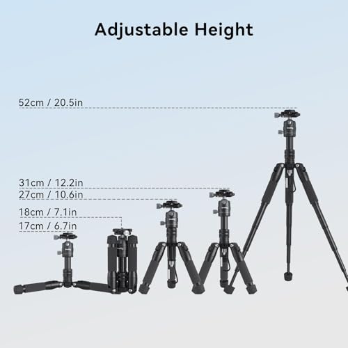 SmallRig VT-20 Aluminum Mini Tripod, 20" Desktop Tripod with 360° Ball Head, Compact Desktop Tripods for DSLR Camera Video Camcorder, Load up to 13lb/6kg - style: VT-20