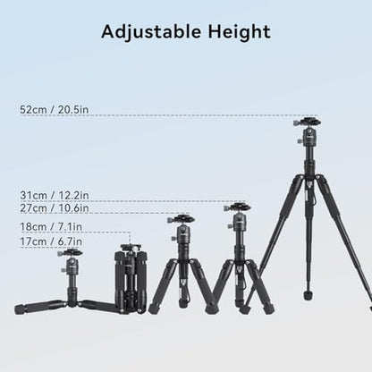 SmallRig VT-20 Aluminum Mini Tripod, 20" Desktop Tripod with 360° Ball Head, Compact Desktop Tripods for DSLR Camera Video Camcorder, Load up to 13lb/6kg - style: VT-20