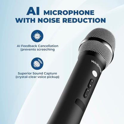 Bluetooth Microphone Wireless Voice Amplifier With 3 Sound Effects H9 | Professional Intelligent Handheld Mic Speaker, 15W Microphone with Built in Speaker for Karaoke Teaching Singing Speaking