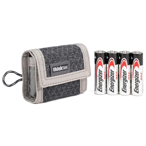 Think Tank AA Camera Battery Holder V2, Holds 8 AA or 16 AAA Batteries - color: Nickel Grey, size: 8 AA or 16 AAA Batteries