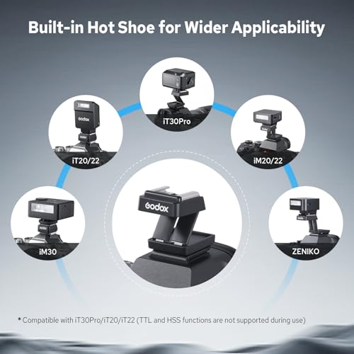Godox FS-R Single Contact Folding Hot Shoe Riser, Extender for Godox IM30 IM20 IM22 Mini Flash, Raises Flash 30mm Height to Reduce Lens Shadow, Flexible Flash Positioning