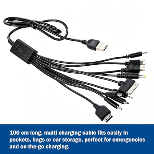 10 in 1 Universal USB Cable, Multi Charging Cable Compatible with Multiple Cell Phones Bluetooth Earphone Speaker MP3 Player