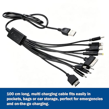 10 in 1 Universal USB Cable, Multi Charging Cable Compatible with Multiple Cell Phones Bluetooth Earphone Speaker MP3 Player