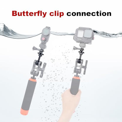 1-Inch Ball Head Camera Mount Adapter with Dual Screw Holes - Aluminum Alloy Universal Clamp for DSLR, GoPr0, Insta360 Underwater Photography Accessories 63155
