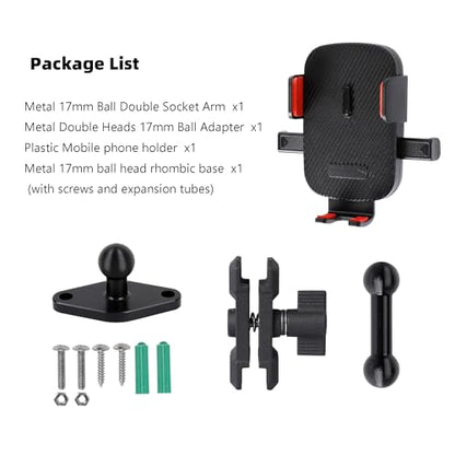 Car Phone Holder Mount for AMPS Standard Diamond Base ，Aluminum 360° Rotation Phone Mount for Car Dashboard Truck Boat Desk， Compatible with iPhone 16 15 14 13 12 Series Samsung S24 S23