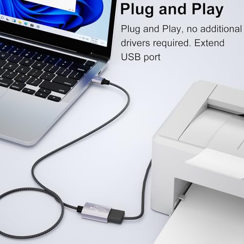 USB 3.0 Extension Cable 16.4ft,5Gbps USB Extension Cable A to A USB Extension Cable for USB Stick,Card Reader,Keyboard,Printer,Scanner,Camera,Mouse,Headset,u-s-B Hub,Printer,Webcam,PS5/4