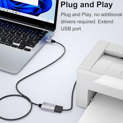 USB 3.0 Extension Cable 16.4ft,5Gbps USB Extension Cable A to A USB Extension Cable for USB Stick,Card Reader,Keyboard,Printer,Scanner,Camera,Mouse,Headset,u-s-B Hub,Printer,Webcam,PS5/4