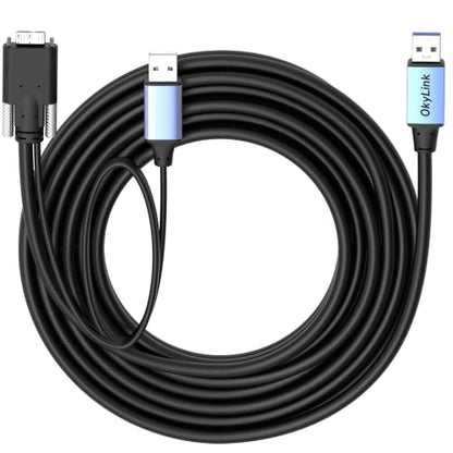 OkyLink Active USB 3.0 A to Micro-B Cable, 5Gbps, 15ft, Double Screw Lock | 5M, 3.2 Gen 1, Male to Male, for External Hard Drive HDD SSD - color: Screw USB3.0, size: 15ft (5m)