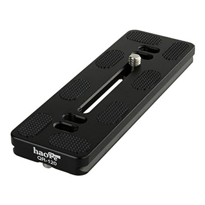 Haoge 120mm QR Quick Release Plate Dual Dovetail and D-Ring Screw Fits Arca-Swiss Standard for Tripod Ball Head