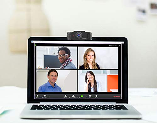 Diamond Multimedia Webcam with Microphone, USB Full HD 1080P Webcam for Desktop & Laptop, Live Streaming HD Video & Audio,Wide View Angle. Plug&Play., Black