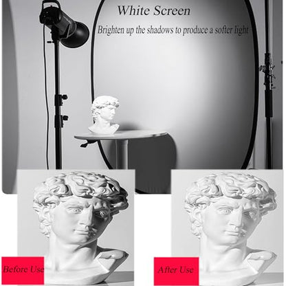 5x6.6ft/1.5×2m Chromakey Backdrop, 2-in-1 Black Screen and White Screen, Collapsible Reversible Pop Up Background for Photography Studio, Live Streaming, Video Shooting (Black/White) - color: Black/White, size: 5x6.6ft
