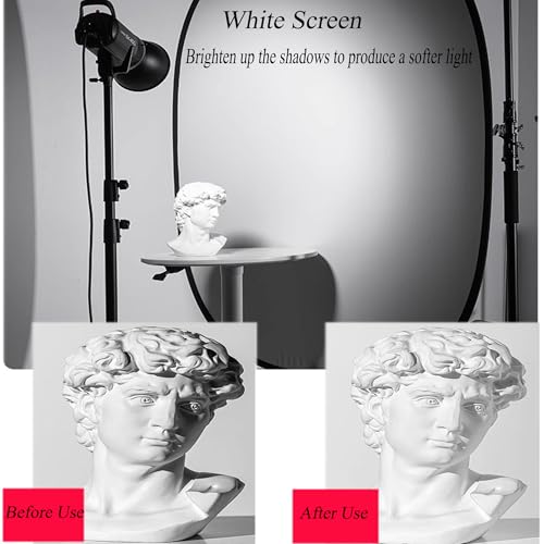 5x7ft/1.5x2m Chromakey Black White Backdrop with 7.8ft/2.4m Stand, 2-in-1 Reversible Collapsible Pop-Up Black White Screen Background Panel for Photography Studio, Live Streaming, Video Shooting - color: Black/White