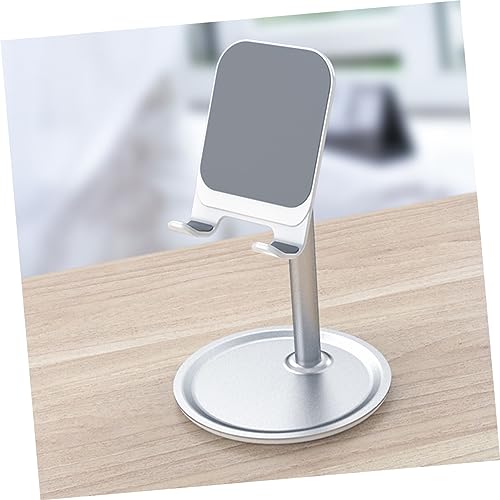 KALLORY Metal Phone Holder for Desk Adjustable Tablet Stand for Tablets Flexible Lazy Bracket Compatible Smartphones Space-Saving Design White - color: White