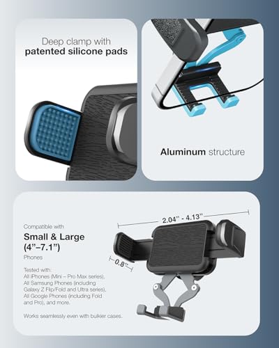 OEO Phone Holder with Magnetic Base for Golf Cart, Gym| Strong Magnetic Phone Mount with Quick Release Clamp for Android & iPhone | Compatible with 4”–7.1” Phones & Thick Cases