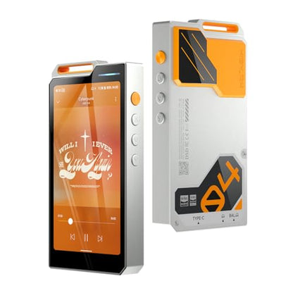 HiBy R4 MP3 & MP4 Player Spotify Player with Bluetooth and WiFi 4-Way HiFi DAP Android 12 OS 3.5mm PO+4.4mm Bal 32G+2TB Scalable Memory - color: Orange