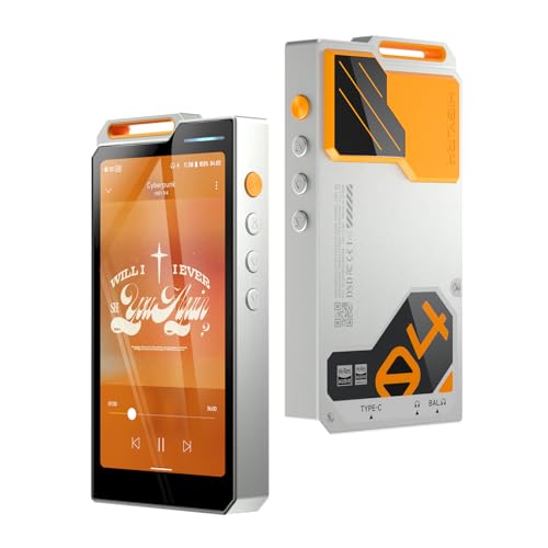 HiBy R4 MP3 & MP4 Player Spotify Player with Bluetooth and WiFi 4-Way HiFi DAP Android 12 OS 3.5mm PO+4.4mm Bal 32G+2TB Scalable Memory - color: Orange