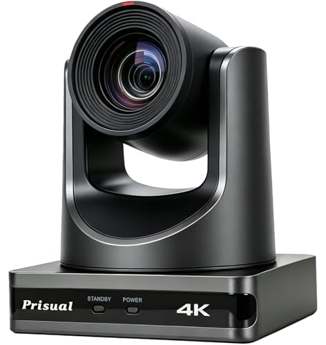 Prisual 4K HDMI/IP/USB PTZ Camera 20X, Advanced PTZ Auto Tracking Camera, 1/1.8”4K UHD 30P with Built-in Tally Light for Church Conference Events, PoE, PT20X-4K (NDI upgradable) - color: Nickel Gray