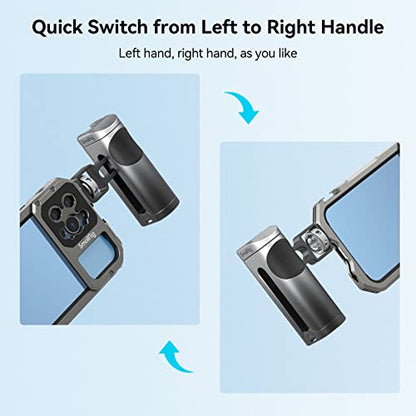 SmallRig Mini Side Handle for Phone Cage Smartphone Video Rig with 1/4''-20 Threads and Cold Shoe, Up and Down Adjustable - 3894 - size: 3894 (without wireless control)