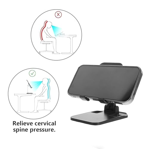 VILLCASE Adjustable Desktop Phone Stand Universal Alloy Phone Holder for Live Streaming and Video Calls with Telescopic Arm Compatible with Smartphones