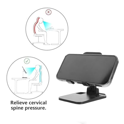 VILLCASE Adjustable Desktop Phone Stand Universal Alloy Phone Holder for Live Streaming and Video Calls with Telescopic Arm Compatible with Smartphones