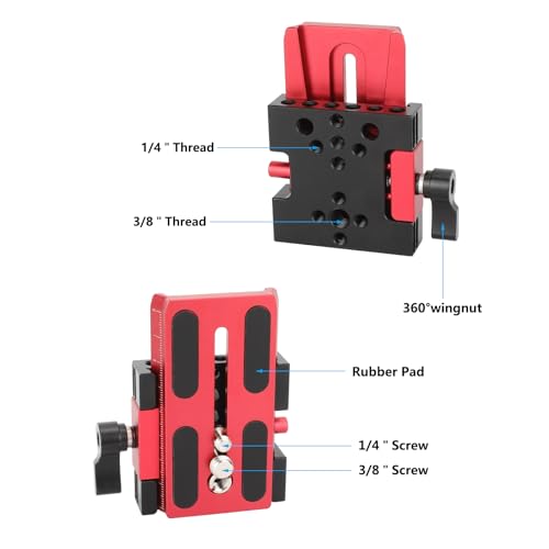 CAMVATE Quick Release Mount Base QR Plate Replacement Converter for Manfoto(Red)-3711
