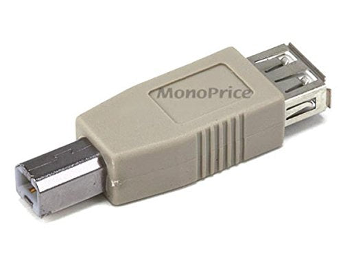 Monoprice USB 2.0 Type-A Female to Type-B Male Adaptor - Passive, Beige