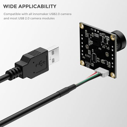 USB 2.0 Camera Cable for All Cameras Module, 2 Meters(6.56 feet) Length, OD4.0mm, Additional Metal Shielding Ground Wire