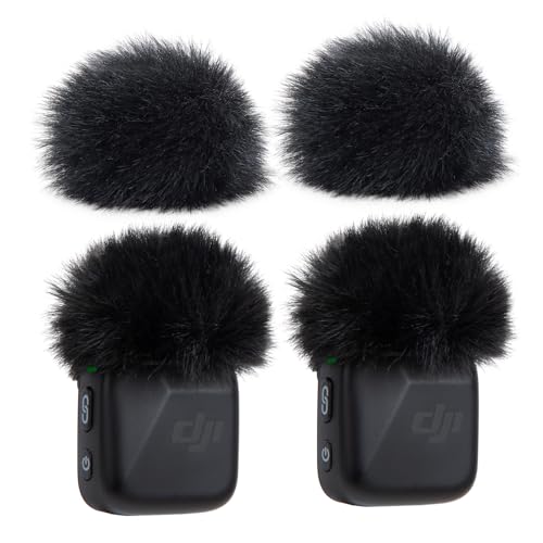 SUNMON Microphone Pop Filter, Mic Cover Furry Foam for DJI Mini Microphone (4PCS/Black) - color: Black, size: 4PCS