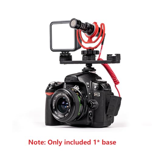 Camera Hot Shoe Mount Triple Shoe Mount Extension Bar Hot Shoe Adapter Bracket with 1/4 Screw Hole Accessory