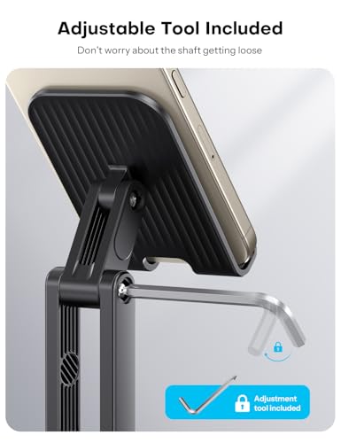 OMOTON Cell Phone Stand for Desk, 2 Pack Adjustable Foldable Phone Holder, 360 Swivel Mobile Stand Fit for iPhone 17 16 15 14 13 Pro Max and All Smart Phones, Black & White - color: Black & White