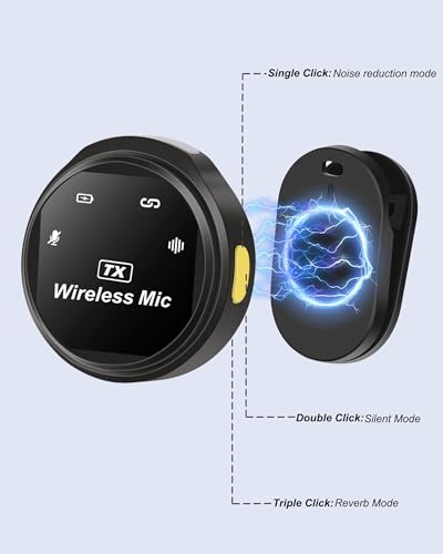 Mini Microphone for iPhone,Wireless Microphone with AI Noise Cancellation, Plug & Play, Up to 24-Hour Total Use with Charging Case, Ideal for TikTok, YouTube, Vlogging & Live Streaming